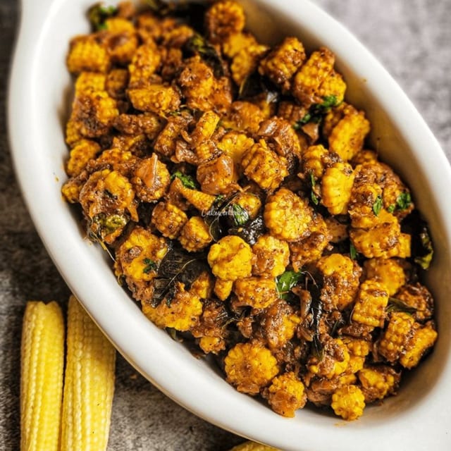 Nalla Karam Baby Corn Fry.