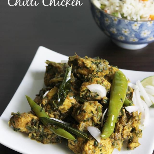 Green Chili Chicken Fry.
