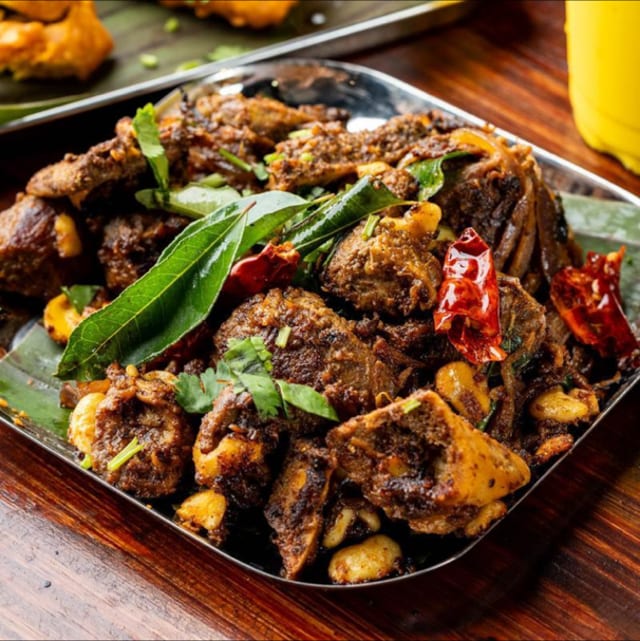 Ghee Roast Goat Sukka.
