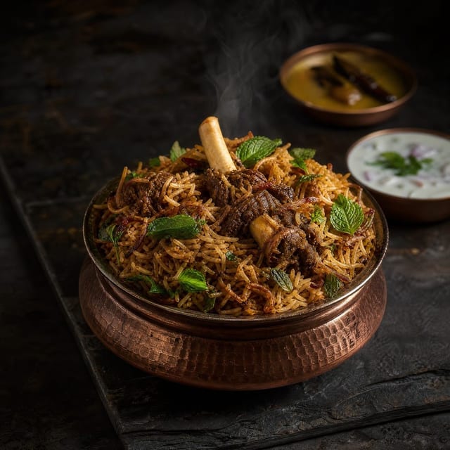 Ulavacharu Goat Biryani.