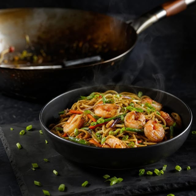 Shrimp Hakka Noodles.