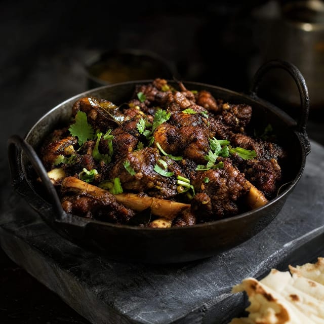 Ghee Roast Goat Sukka.