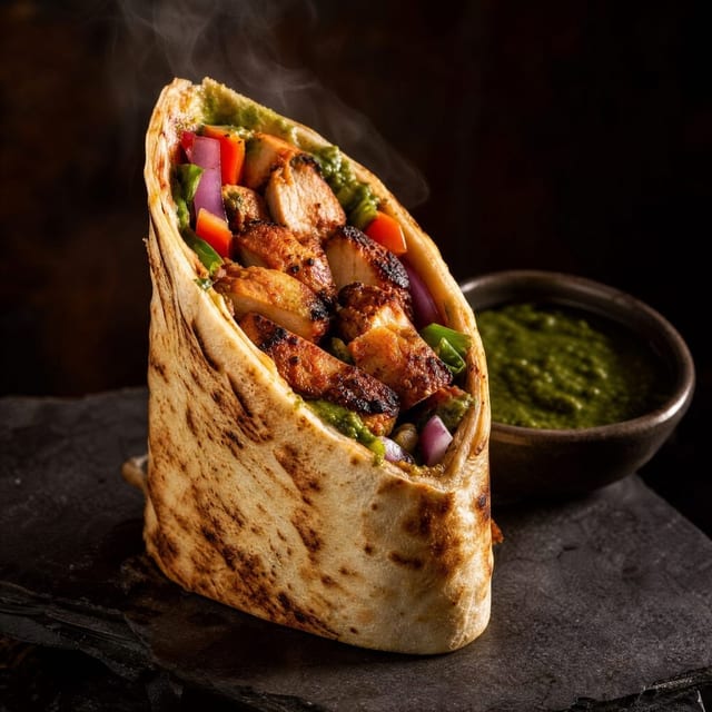 Chicken Tikka Kebab Wrap.