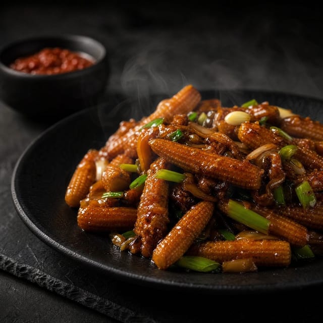 Baby Corn Manchurian.