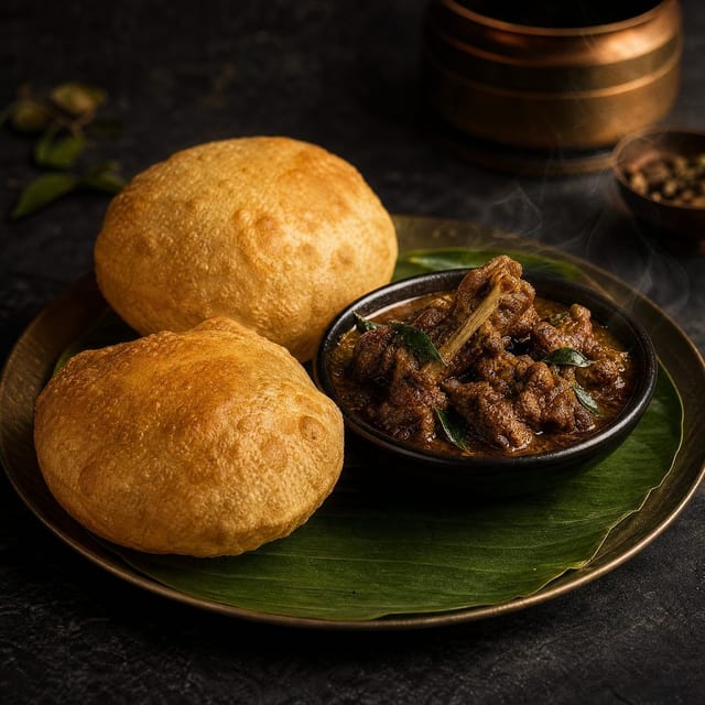 Poori with Goat Curry.