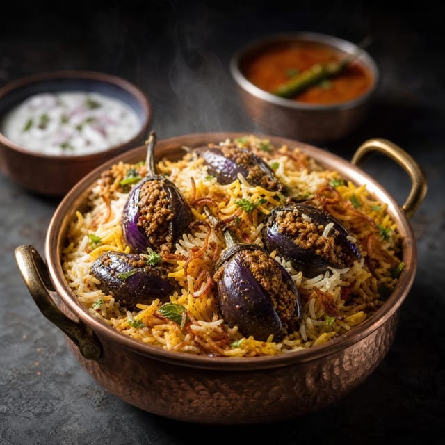 Gutti Vankaya Biryani.