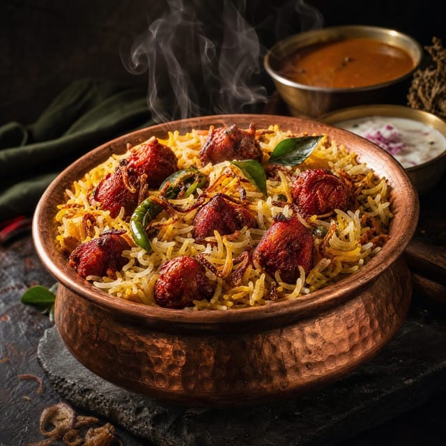 Chicken 65 Biryani.