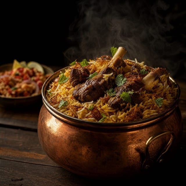 Hyderabadi Goat Dum Biryani FP.