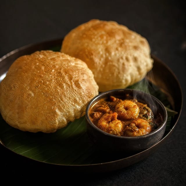 Poori with Shrimp.