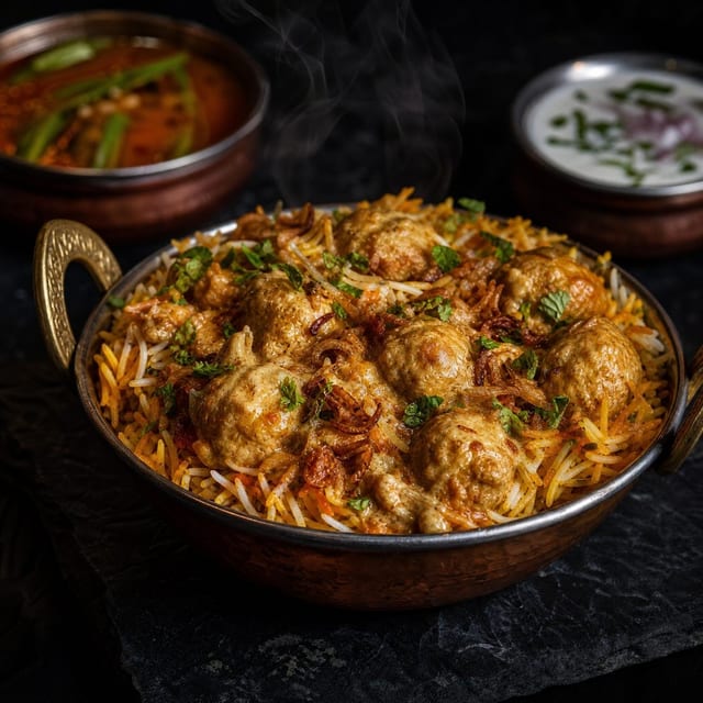 Malai Kofta Biryani.