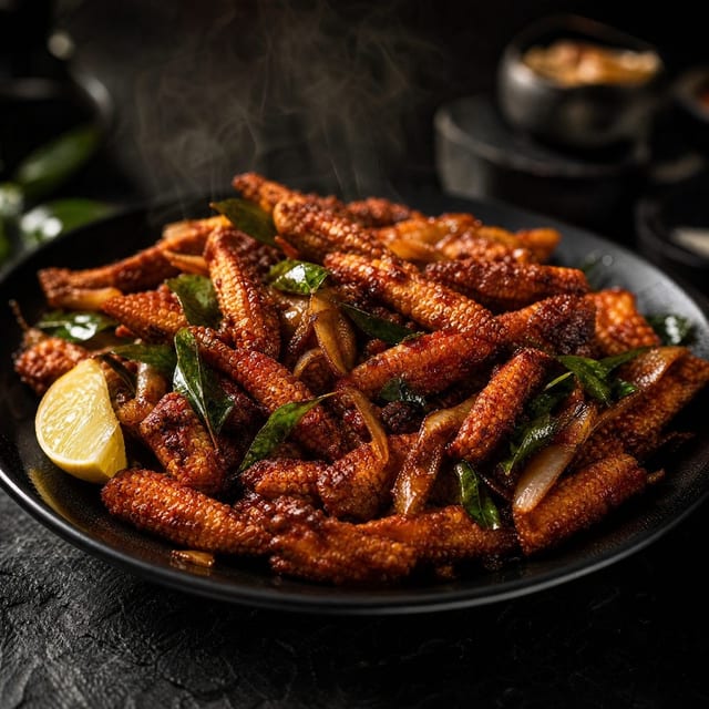 Nalla Karam Baby Corn Fry.