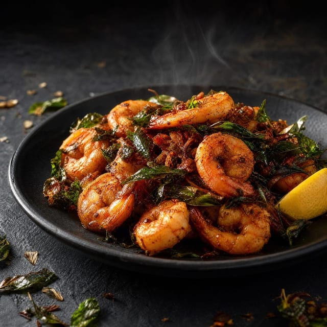 Curry Leaves Shrimp Fry.