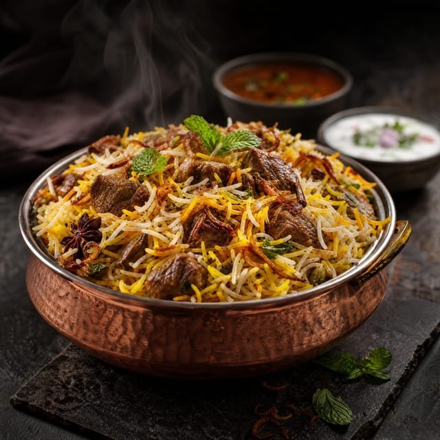 Boneless Lamb Biryani.