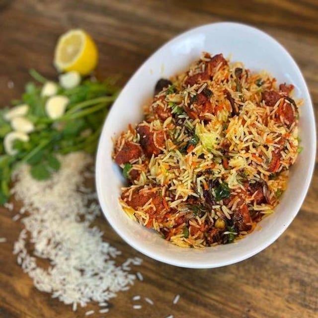 Chicken 65 Biryani.