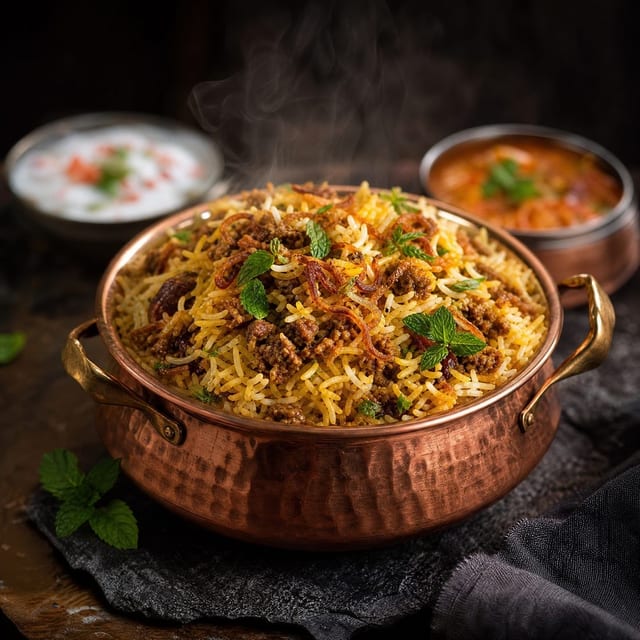 Lamb Keema Biryani.