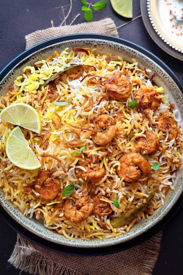 Shrimp 65 Biryani.
